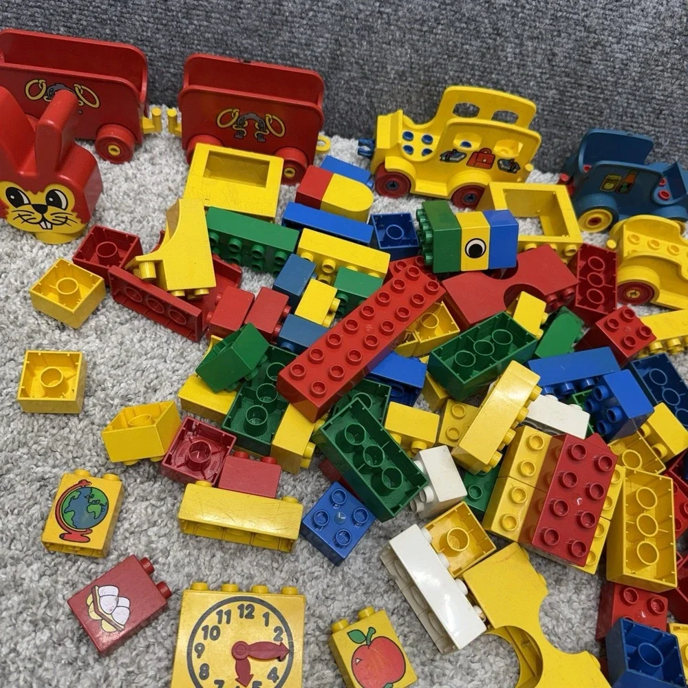 Vintage Lego Duplo bricks figures people horse vehicles huge lot (AS IS READ)